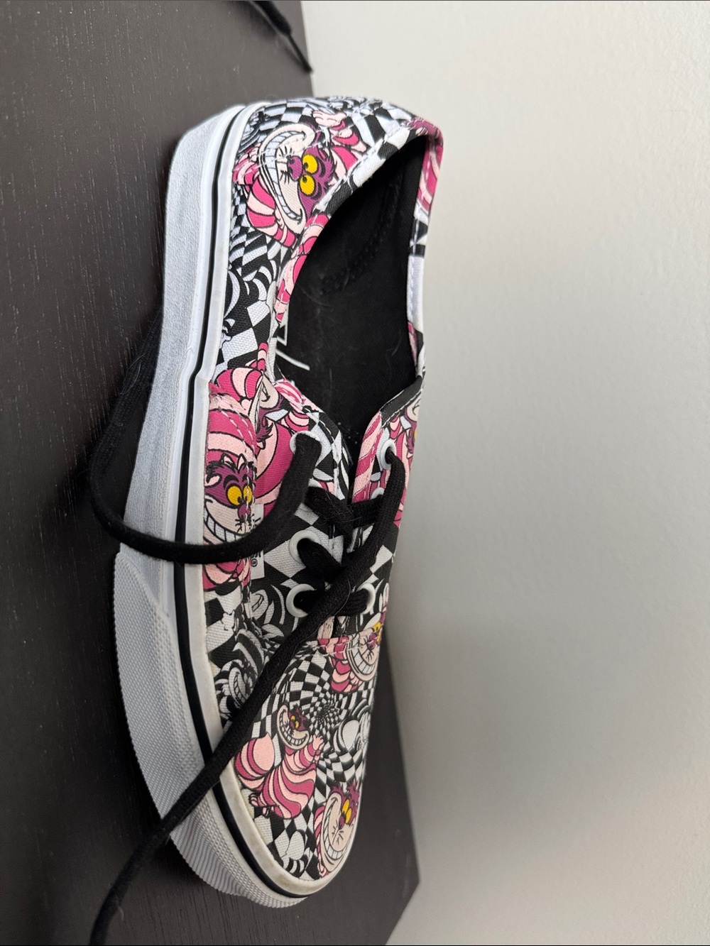 Vans Pink & Black Checkerboard Cheshire Cat Sneakers - Picture 8 of 9